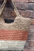 Kenza Raffia Bucket Bag Browns /30=